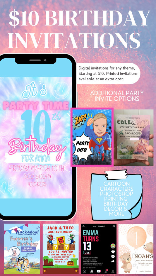 Digital Birthday invitations
