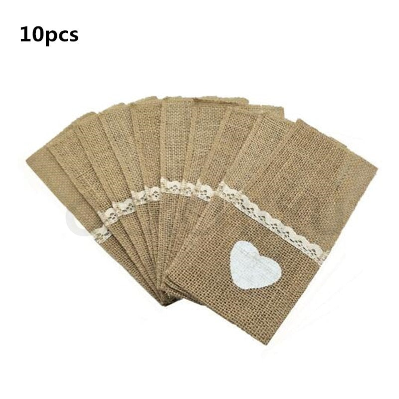 Burlap Cutlery Holders