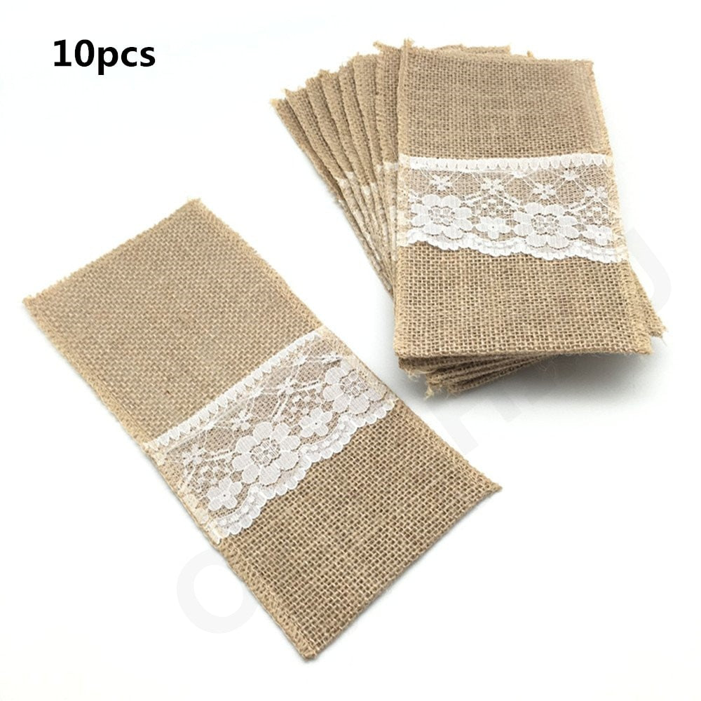 Burlap Cutlery Holders