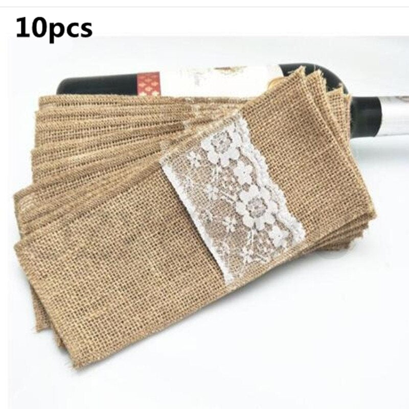 Burlap Cutlery Holders