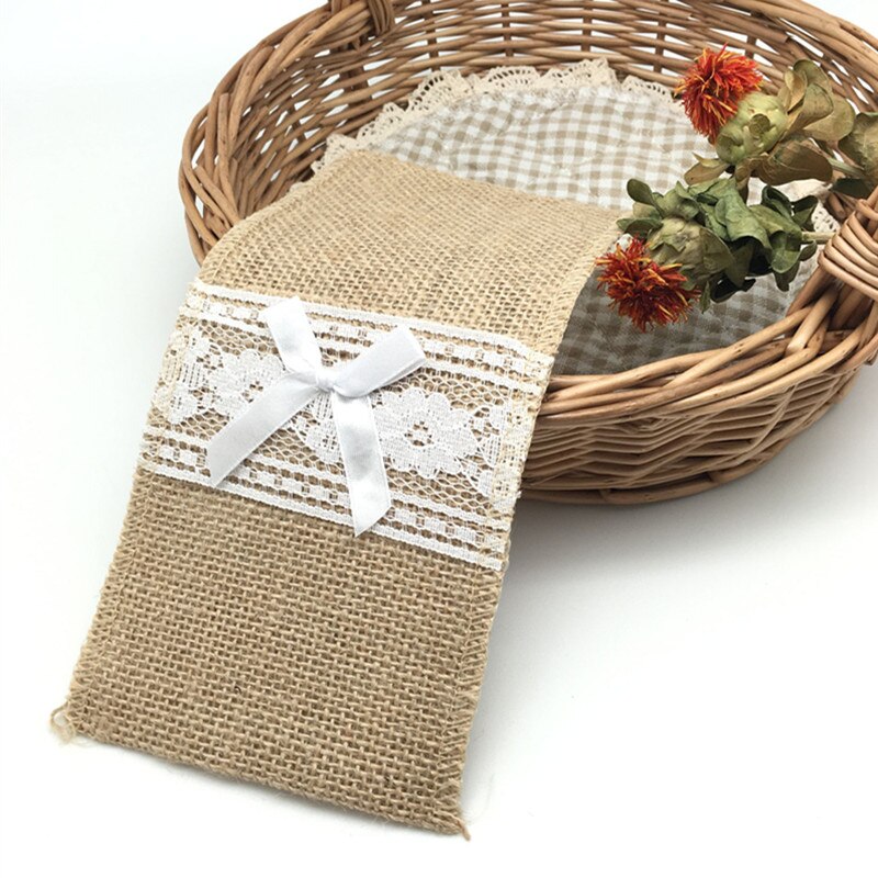 Burlap Cutlery Holders