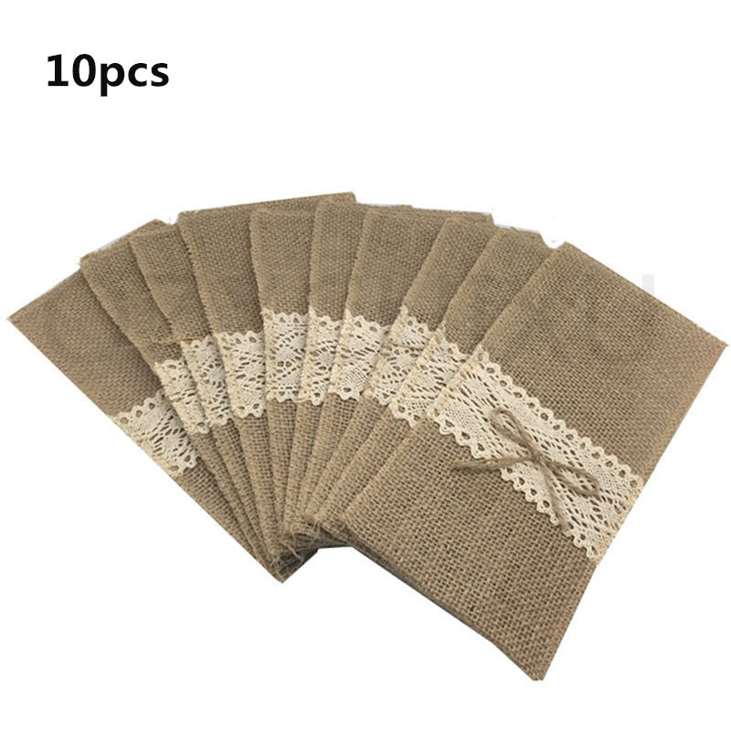 Burlap Cutlery Holders