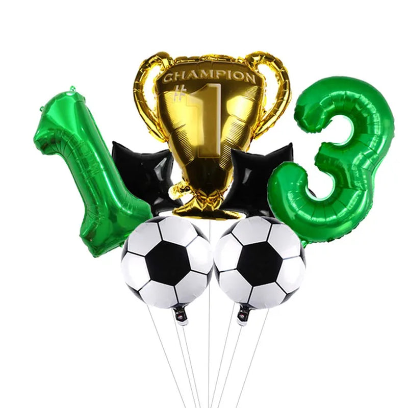 Digit Number Helium Foil Globos Football Balloons Trophy Ball Soccer Children'S Boy Birthday Party Decorations Kids Warehouse Item