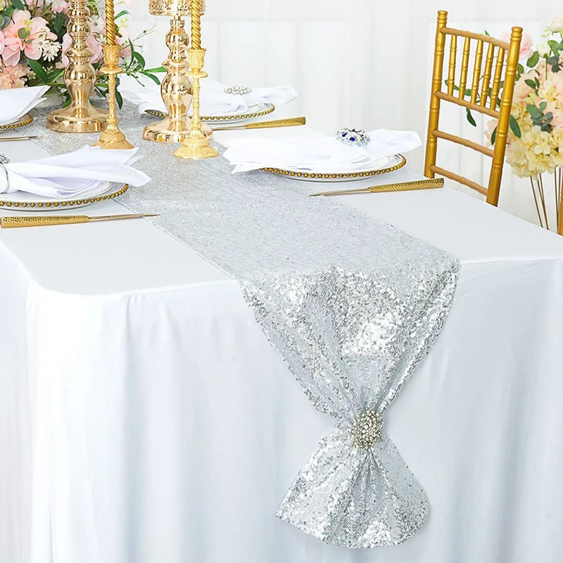 180X30Cm Sequin Table Runners Rose Gold Glitter Table Cover for Wedding Birthday Party Table Decorations Christmas Home Decor Warehouse Item