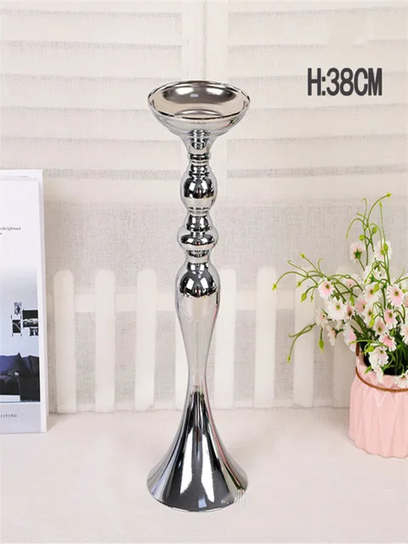 Metal Candle Holders Flowers Vase Candlestick Centerpieces Road Lead Candelabra Centerpieces Wedding Porps Christmas Decoration Warehouse Item