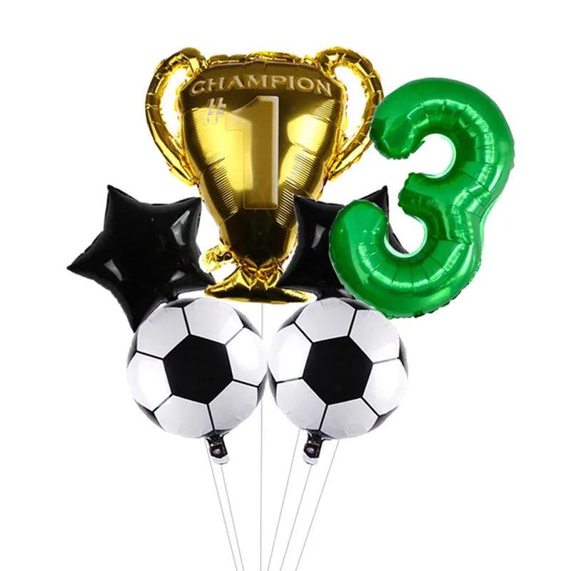 Digit Number Helium Foil Globos Football Balloons Trophy Ball Soccer Children'S Boy Birthday Party Decorations Kids Warehouse Item