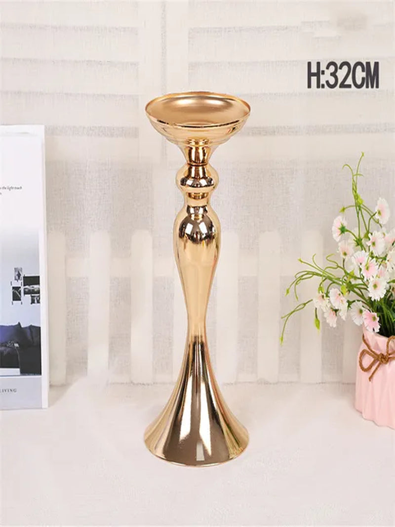 Metal Candle Holders Flowers Vase Candlestick Centerpieces Road Lead Candelabra Centerpieces Wedding Porps Christmas Decoration Warehouse Item