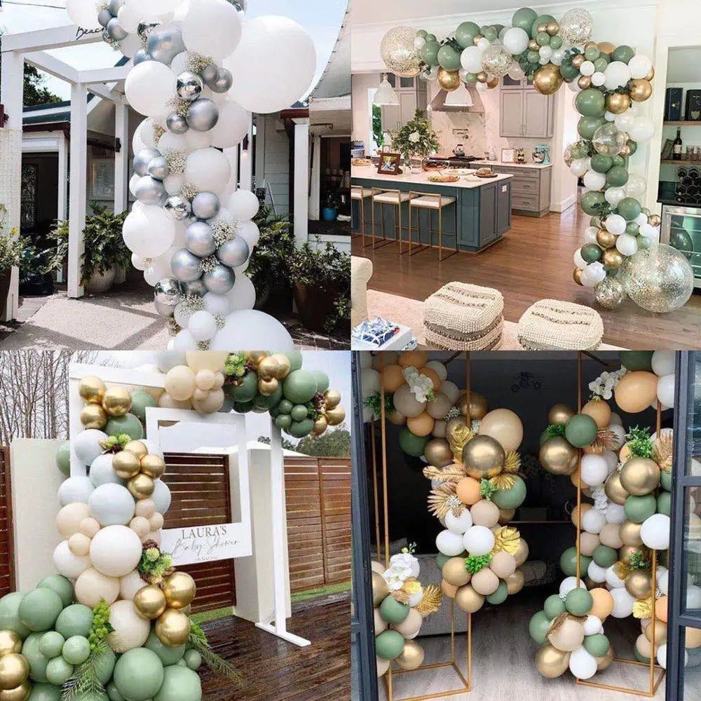 New Retro Color Bean Paste Green Balloon Arch Garland Kit Wedding Hawaiian Party Birthday Ballons Globos Decoration Warehouse Item