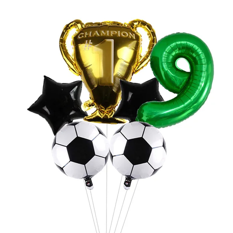 Digit Number Helium Foil Globos Football Balloons Trophy Ball Soccer Children'S Boy Birthday Party Decorations Kids Warehouse Item