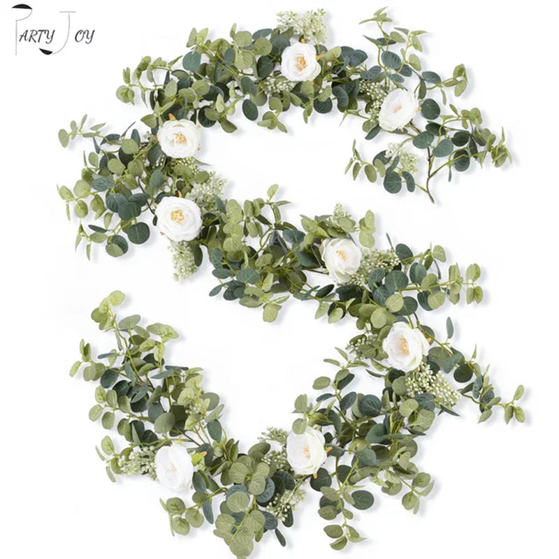 2M Artificial Flowers Garland Fake Eucalyptus Vine Hanging Plants for Wedding Home Office Party Garden Craft Art Decor Warehouse Item