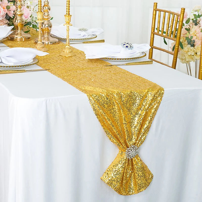 180X30Cm Sequin Table Runners Rose Gold Glitter Table Cover for Wedding Birthday Party Table Decorations Christmas Home Decor Warehouse Item