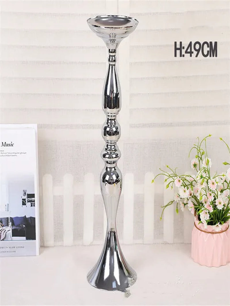 Metal Candle Holders Flowers Vase Candlestick Centerpieces Road Lead Candelabra Centerpieces Wedding Porps Christmas Decoration Warehouse Item