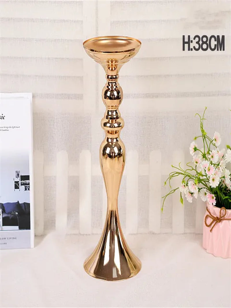 Metal Candle Holders Flowers Vase Candlestick Centerpieces Road Lead Candelabra Centerpieces Wedding Porps Christmas Decoration Warehouse Item