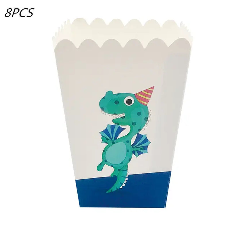 Dinosaur Party Disposable Tableware Paper Plates Cups Boy Kids One Birthday Party Supplies Favors Roar Dino Party Balloons Decor Warehouse Item