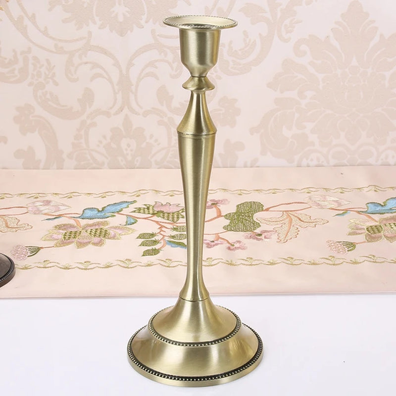 Hot Metal Silver/Gold Plated Candle Holders 7-Arms Stand Zinc Alloy High Quality Pillar for Wedding Portavelas Candelabra Warehouse Item