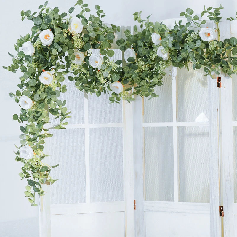 2M Artificial Flowers Garland Fake Eucalyptus Vine Hanging Plants for Wedding Home Office Party Garden Craft Art Decor Warehouse Item