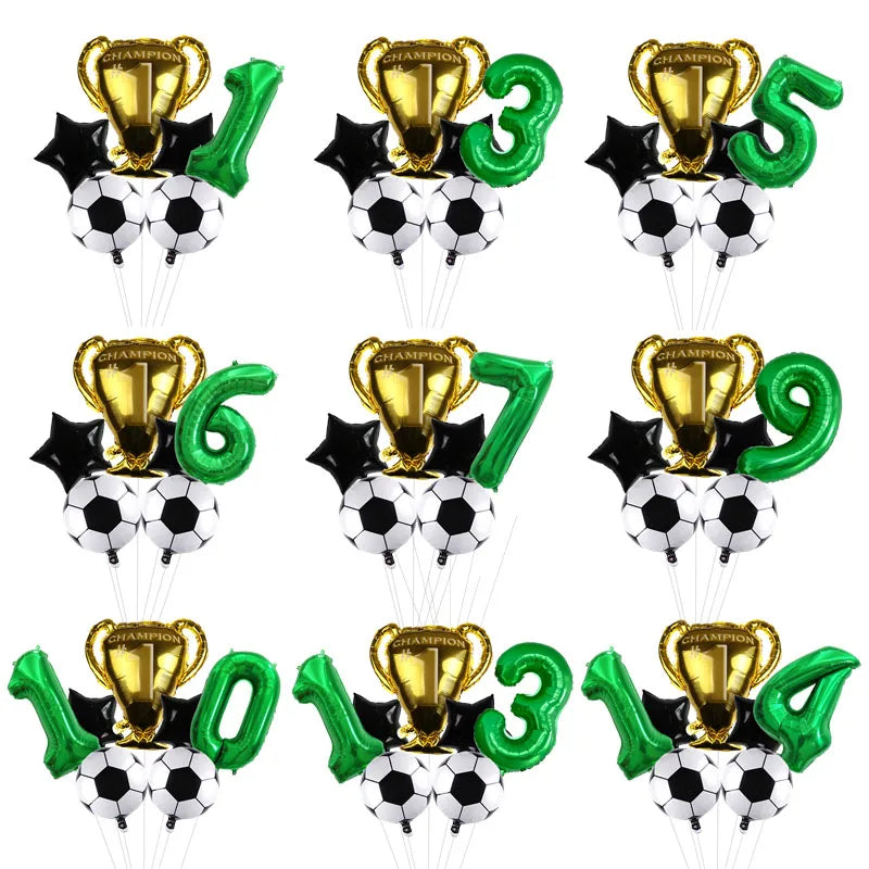 Digit Number Helium Foil Globos Football Balloons Trophy Ball Soccer Children'S Boy Birthday Party Decorations Kids Warehouse Item