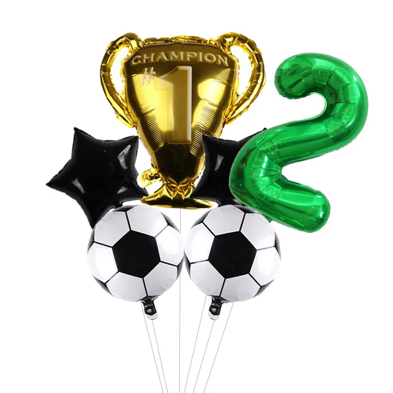 Digit Number Helium Foil Globos Football Balloons Trophy Ball Soccer Children'S Boy Birthday Party Decorations Kids Warehouse Item