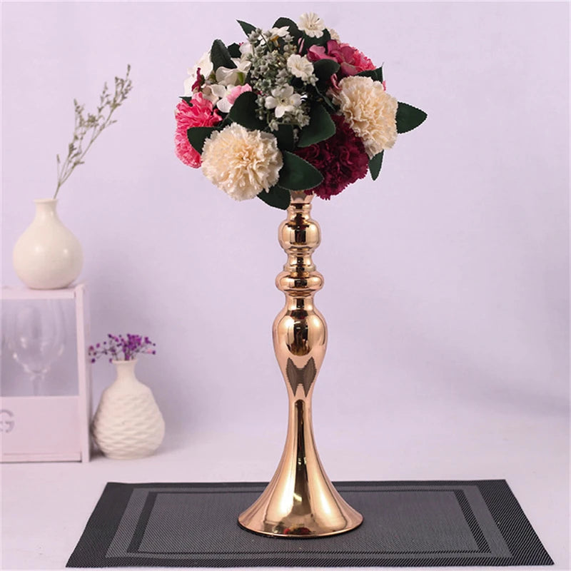 Metal Candle Holders Flowers Vase Candlestick Centerpieces Road Lead Candelabra Centerpieces Wedding Porps Christmas Decoration Warehouse Item