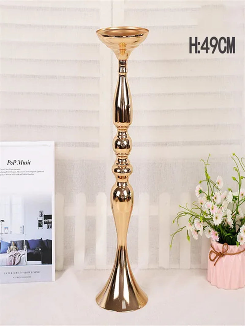 Metal Candle Holders Flowers Vase Candlestick Centerpieces Road Lead Candelabra Centerpieces Wedding Porps Christmas Decoration Warehouse Item