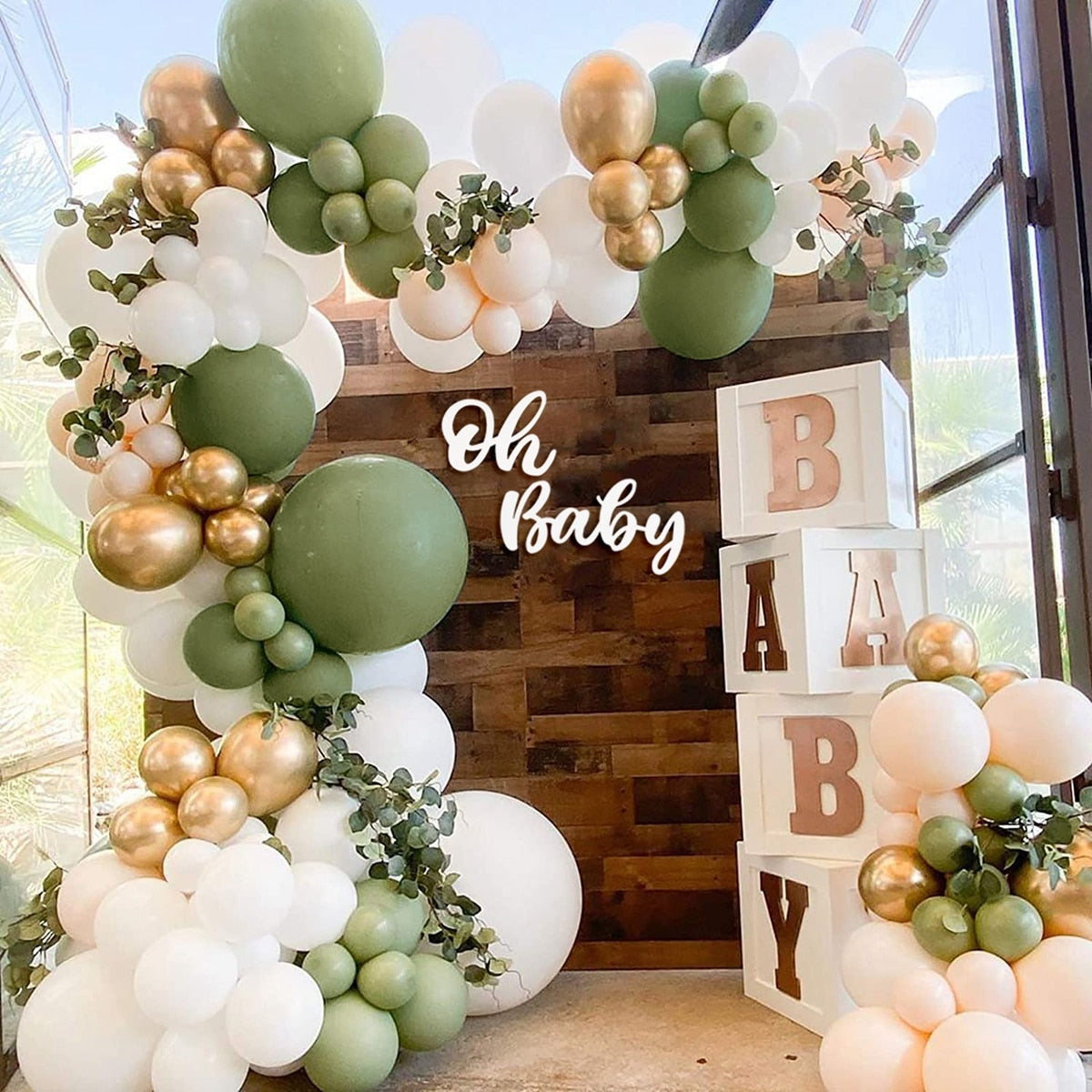 Green Gold & Brown Ballon Garland