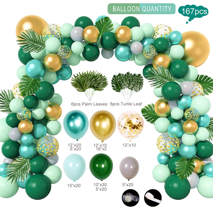 Green Gold & Brown Ballon Garland