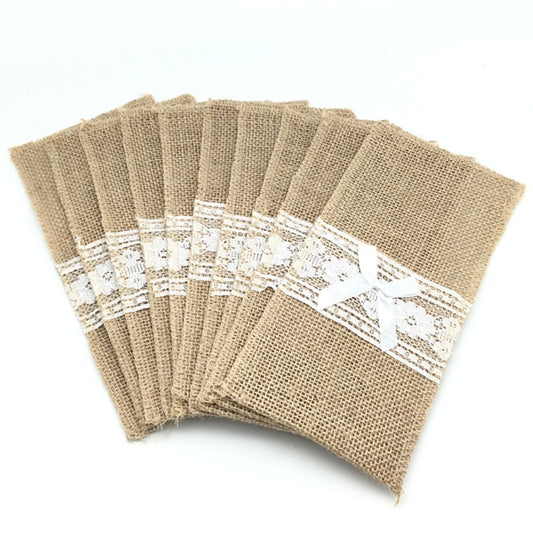 Burlap Cutlery Holders