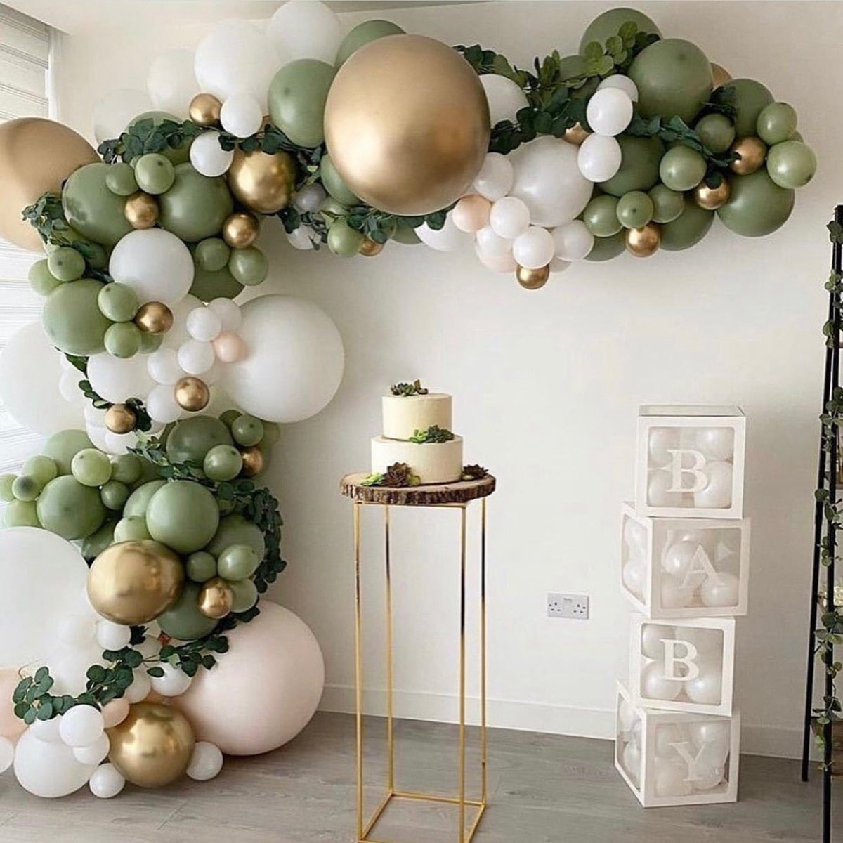 Green Gold & Brown Ballon Garland