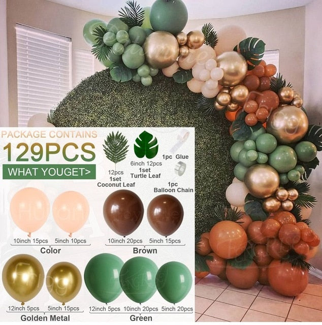 Green Gold & Brown Ballon Garland