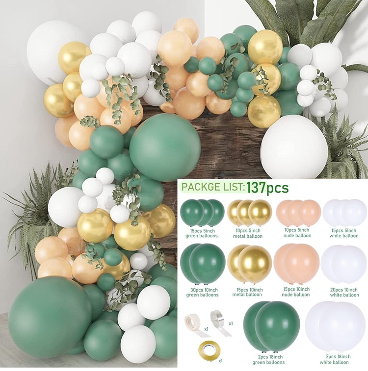 Green Gold & Brown Ballon Garland