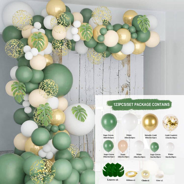 Green Gold & Brown Ballon Garland