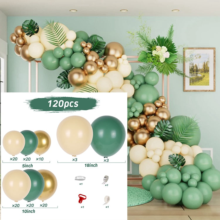 Green Gold & Brown Ballon Garland