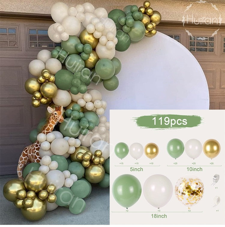 Green Gold & Brown Ballon Garland