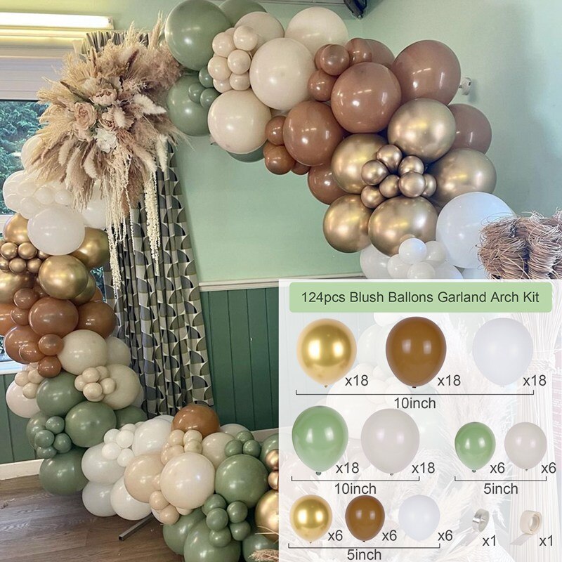 Green Gold & Brown Ballon Garland