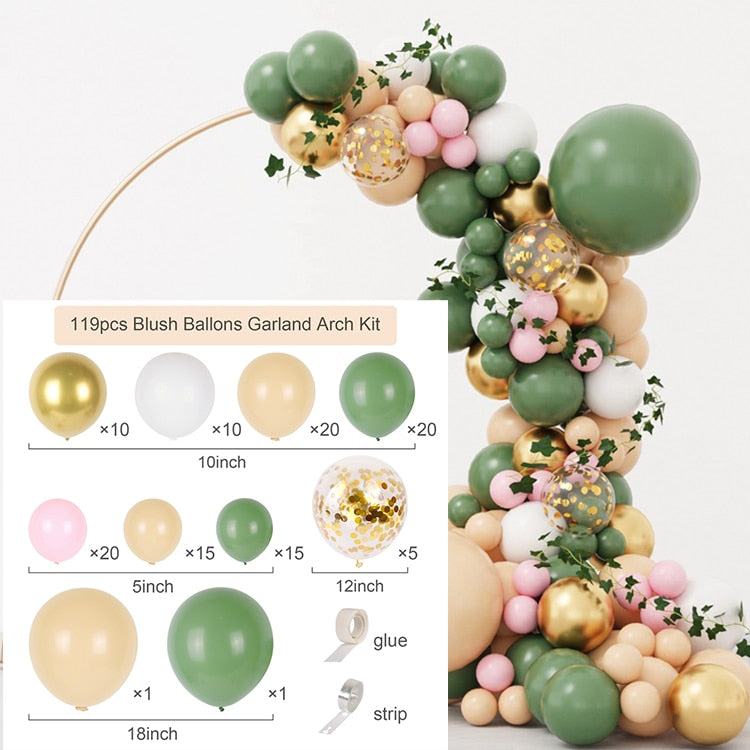 Green Gold & Brown Ballon Garland