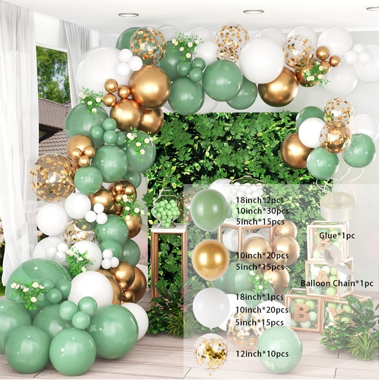 Green Gold & Brown Ballon Garland