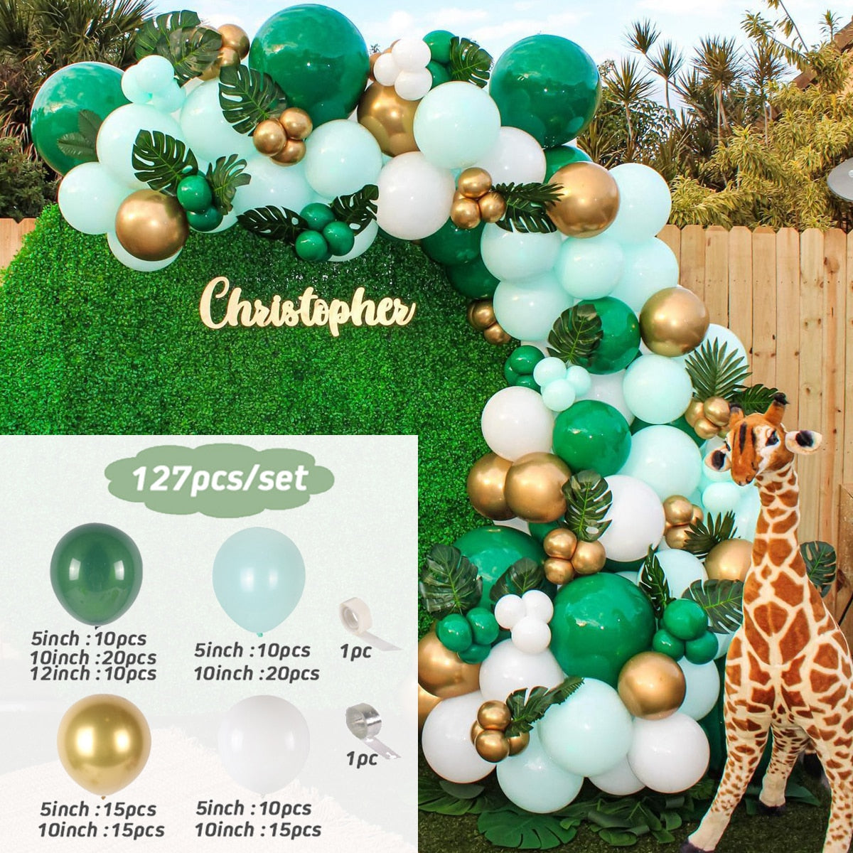 Green Gold & Brown Ballon Garland