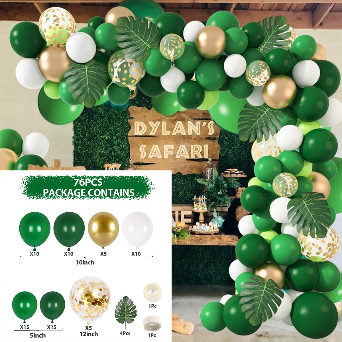 Green Gold & Brown Ballon Garland