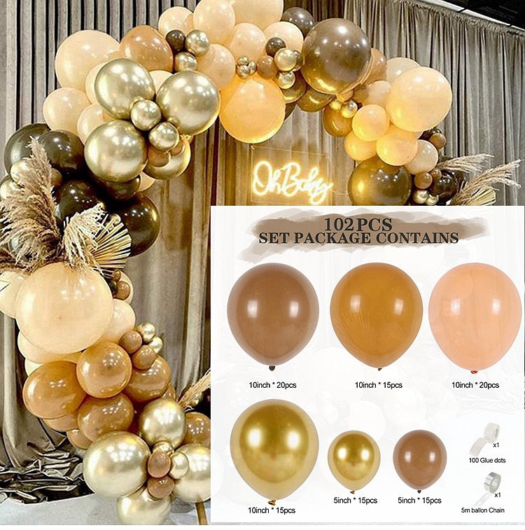 Green Gold & Brown Ballon Garland