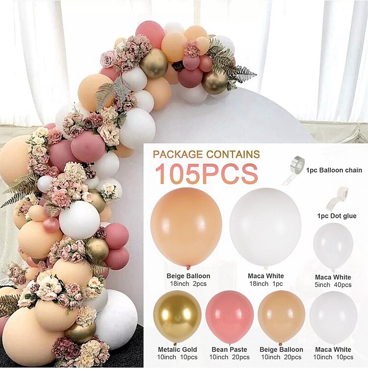 Green Gold & Brown Ballon Garland